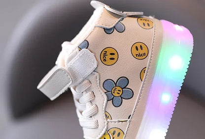 casual shoes Disney spring fall LED Toddler shoes children cartoon casual shoe Minnie soft-soled girls light up sneakers baby
