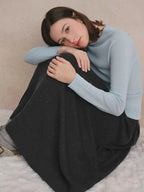 DUSHU Seamless Half-high Collar Pure Wool Pullovers Women Plus Size Autumn Winter Bottoming Sweater Solid Soft Breathable Tops