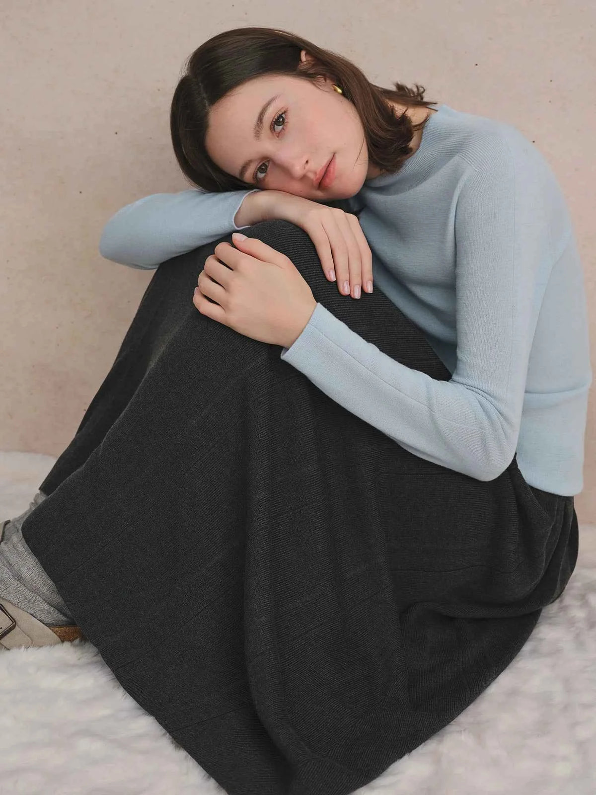 DUSHU Seamless Half-high Collar Pure Wool Pullovers Women Plus Size Autumn Winter Bottoming Sweater Solid Soft Breathable Tops