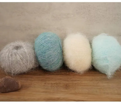 300g Colorful Long-Haired Alpaca Mohair Yarn Handmade DIY Material Knitting Autumn and Winter Fashion Women's Sweater Sweater Jacket Shawl Yarn Ball 1 Piece = 6 Pieces = 300g
