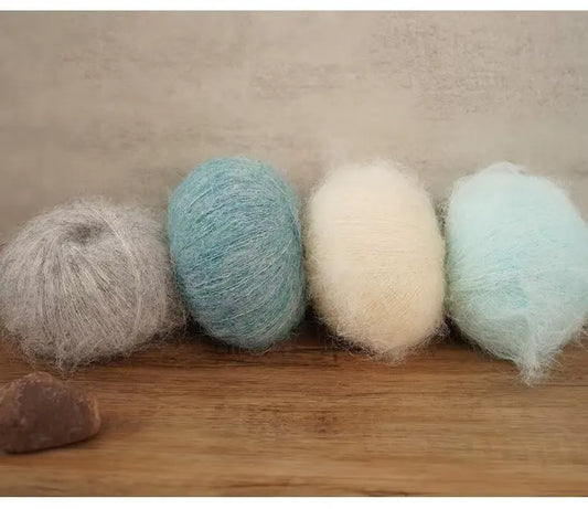 300g Colorful Long-Haired Alpaca Mohair Yarn Handmade DIY Material Knitting Autumn and Winter Fashion Women's Sweater Sweater Jacket Shawl Yarn Ball 1 Piece = 6 Pieces = 300g