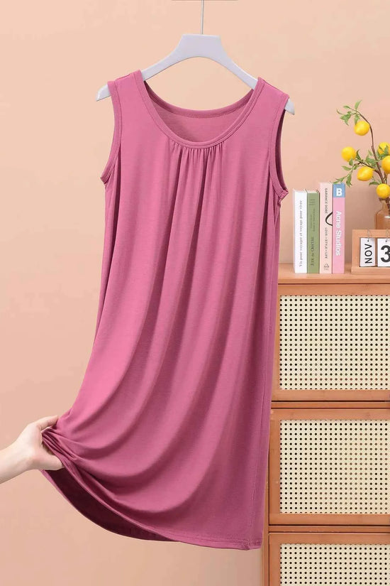 Plus size XL to 8XL Modal sleeveless sleepdress Summer lady's tank dress Loose camisole nightdress comfort dresses