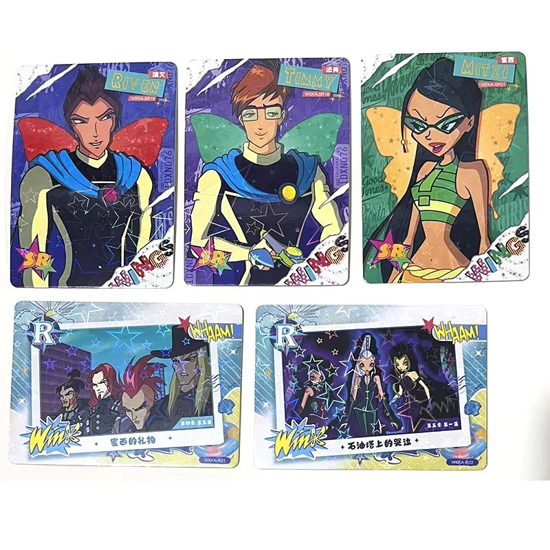 Genuine Winx Club Card Magic Bag Fairy Bag Fairy Wonderland Cards Bloom Stella Flora Anime Cards Toys Customized Birthday Gifts
