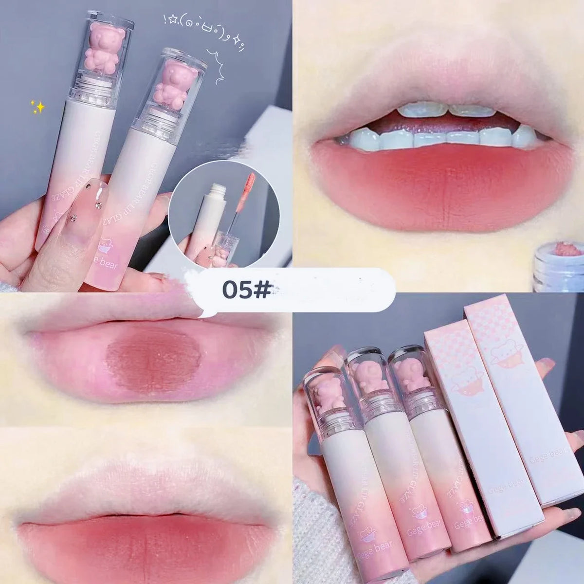 Cute Lip Glaze Girl Chestnut Pink Lip Mud Korean Makeup Girl Lip Gloss Makeup Cosmetics Velvet Waterpoor Lipstick - SS69