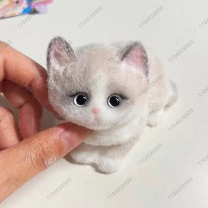Handmade Kitty Cat Taba Squishy Silicone Fuzzy Kitten Soft Cat Mushy Squeeze Toy Mochi Toy Hand Relax Stress Release Gift Toy SS69 33.69 Silver