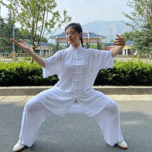 Chinese Tai Chi Uniform Cotton Wushu Kung Fu Clothing Kids Adults Martial Arts Wing Chun Suit Taichi Performance Tang Suit Taiji
