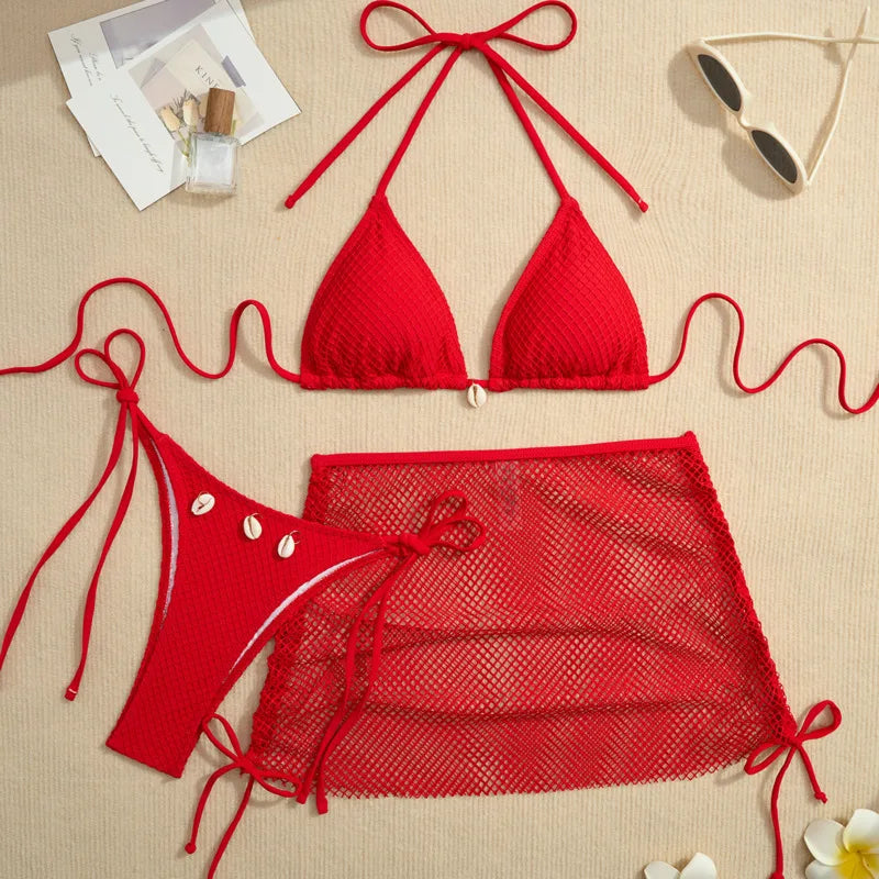 New Sexy Bikinis Female Swimsuits Women Three-Piece Swimwear Beach Swimming Wear Bathing Suits Brazilian Bikini Set Pool Bather SS69 23.69 A25010801C / S