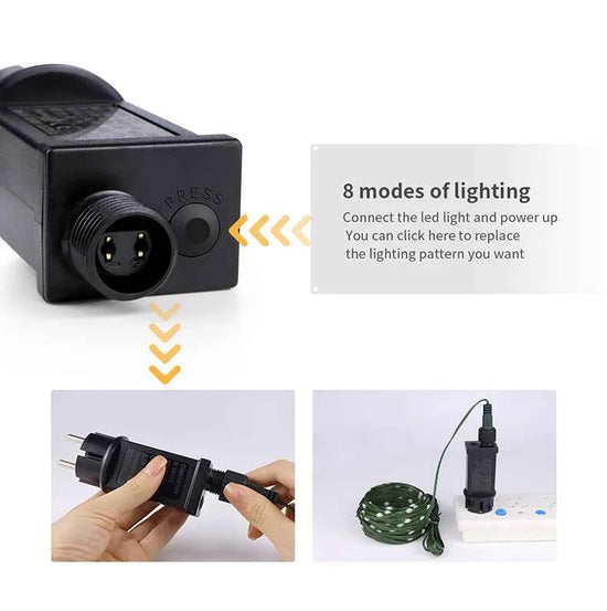 50M 100M 24V LED Christmas lights Green Wire Leather Fairy Lights String Waterproof Outdoor Garden Party Wedding Garland Decor