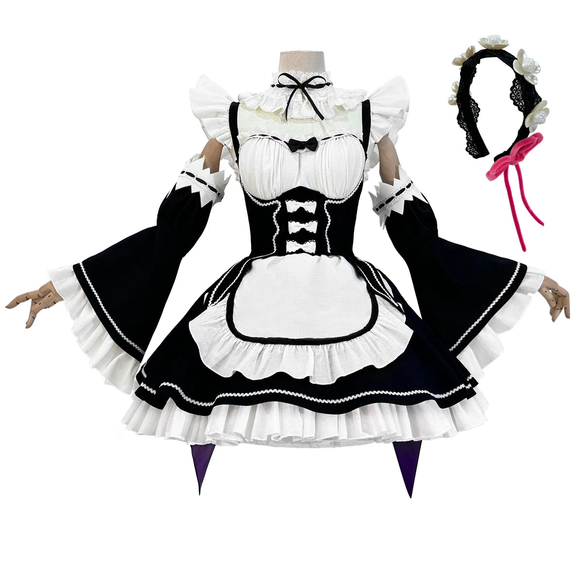 HOLOUN Rem Anime Maid Dress Cosplay Costume for Women