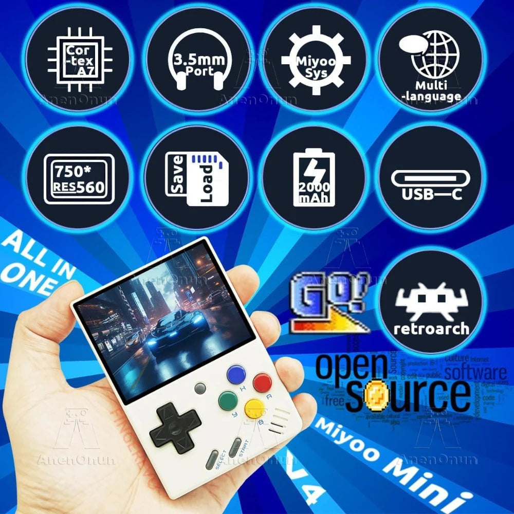 Miyoo Mini V4 2.8-inch Handheld Game Players 18000 Games 15 Emulator Portable Video Gaming Console Kids Retro Mini Game Machine SS69
