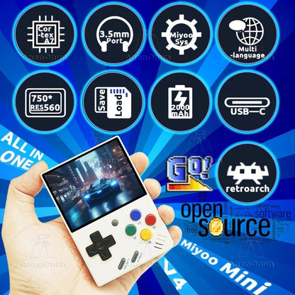 Miyoo Mini V4 2.8-inch Handheld Game Players 18000 Games 15 Emulator Portable Video Gaming Console Kids Retro Mini Game Machine SS69