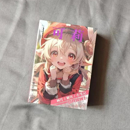 Game Impact Alhaitham Anime Project 40 Sheets 80 Pages Double-sided Mini Characters 68x60mm Magazine Miniature Comic Books SS69 9.69 Klee / 40 Sheets 80 Pages