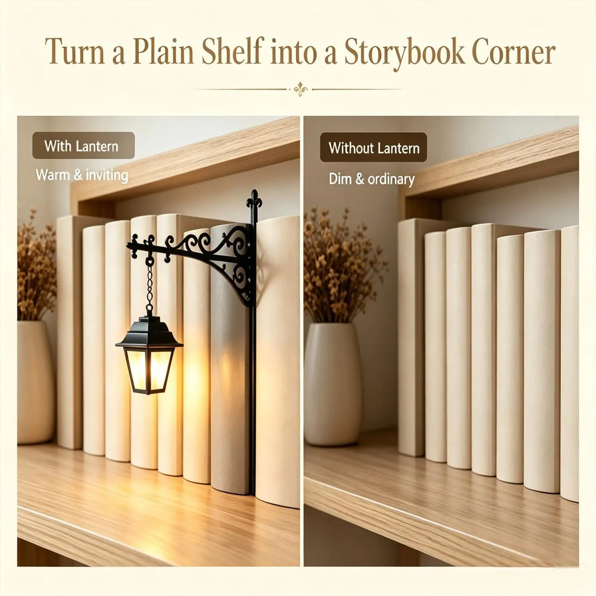 Miniature Hanging Shelf Lamp Decorative Bookshelf Lighting Warm LED Night Light Library Lantern Reading Nook Desk Ornament Literary Decor Book Lover Gift Home Halloween Decorations