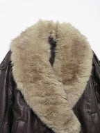 TFMLN Women's Faux Leather Jacket with Detachable Fur Collar