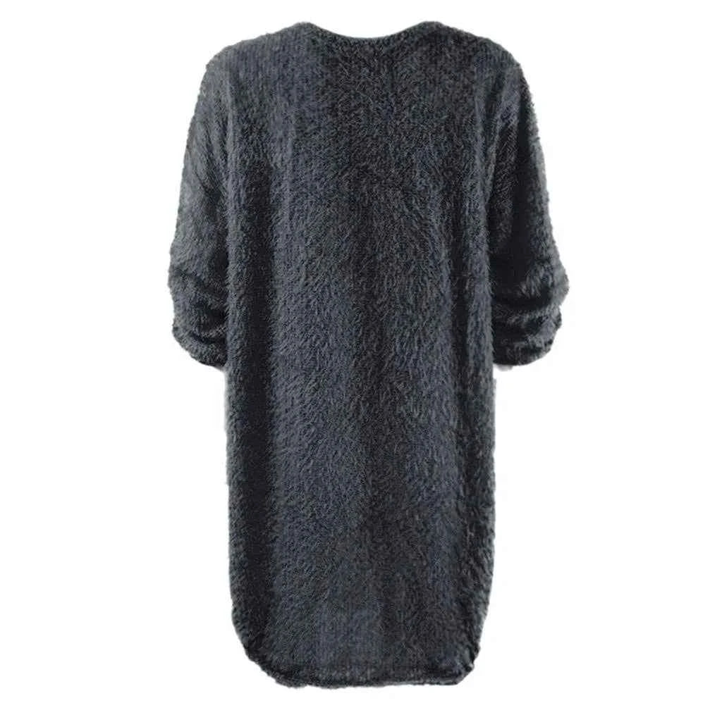 Women Winter Sweater Knit Crewneck Warm Long Sleeve Casual Sweatshirts Dress Elegant Women'S Dresses For Party Vestidos Mujer