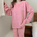 Women's Coral Fleece Pajama Set - Cozy Winter Loungewear