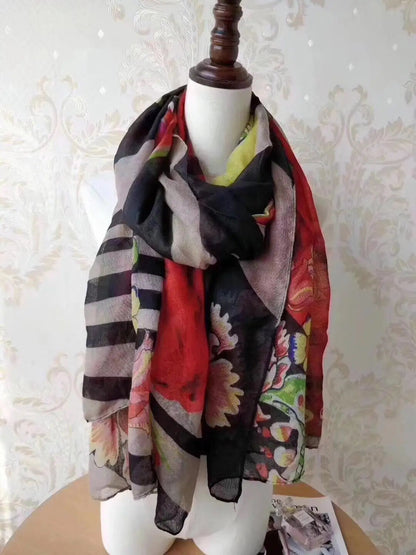 Foreign Trade Original Order Spanish Fashion New Product Knitted Embroidery Printed Outdoor Beach Sunshade Women's Scarf SS69