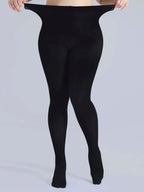 Plus Size High Waisted Stretch Pantyhose - Nylon Elastane Blend