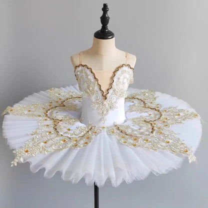 SS69 Girls Ballet Tutu Dress with Hard Mesh Skirt for Dance Performance
