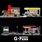 1/64 Scale Diecast Car Garage Diorama with LED Lighting
