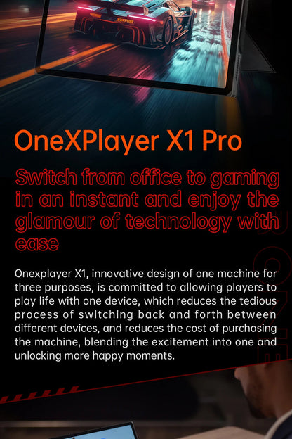 OneXPlayer X1 PRO AMD Ryzen AI 9 HX 370 /8840U PC Game Console 3 IN 1 Laptop Tablet 10.95 Inch 120 Hz AI CPU Computer Controller SS69