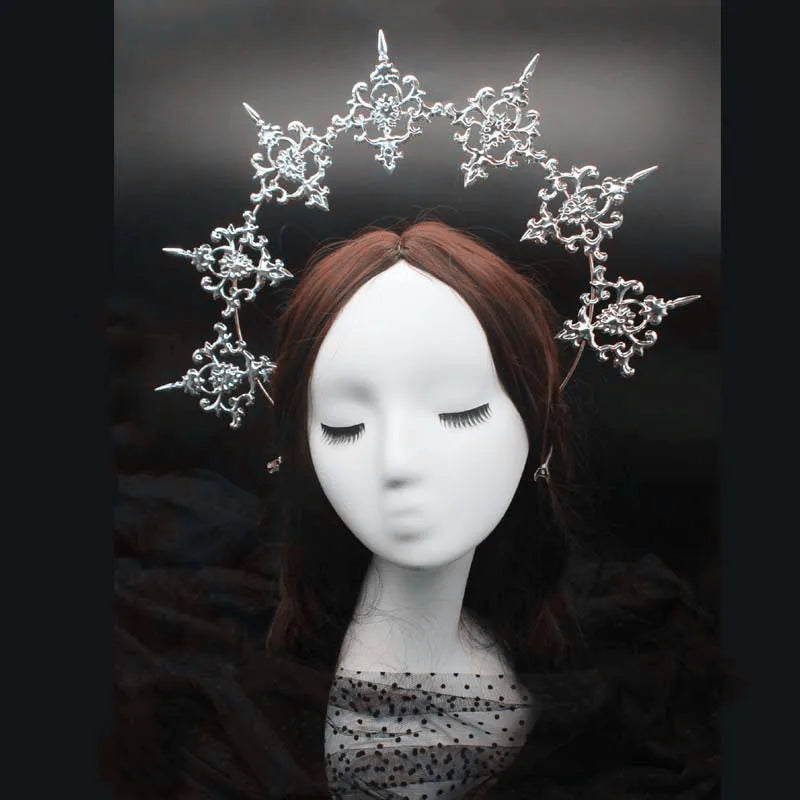 Baroque Gold Halo Headband Tiara - Lolita Vintage Goddess Style