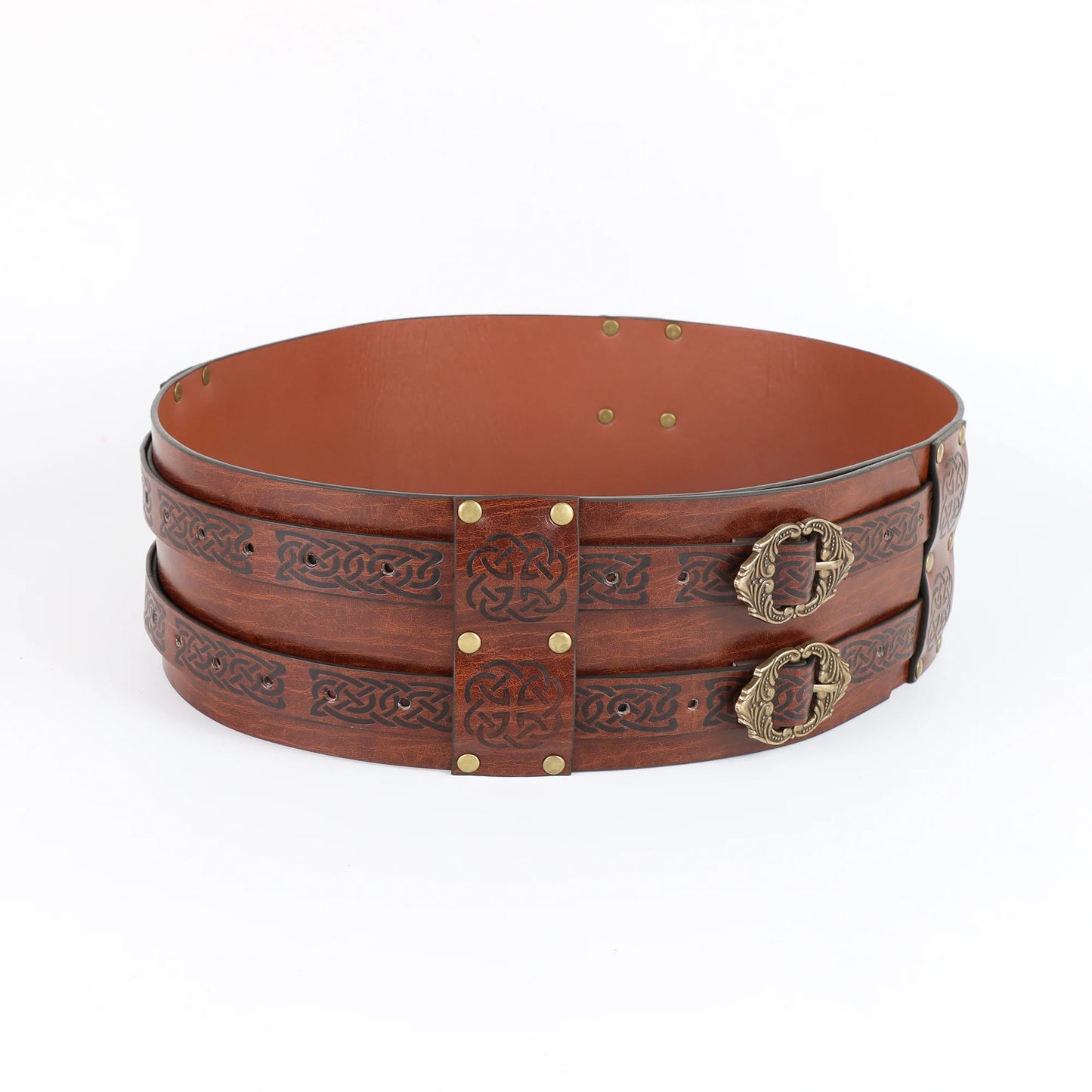 SS69 Viking Wide Waist Armor Belt, Adjustable Synthetic Leather LARP Gear