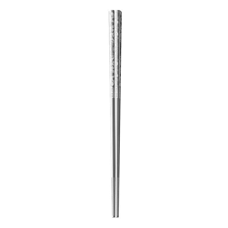 316L Stainless Steel Chopsticks with Dragon Pattern, 5 Pairs