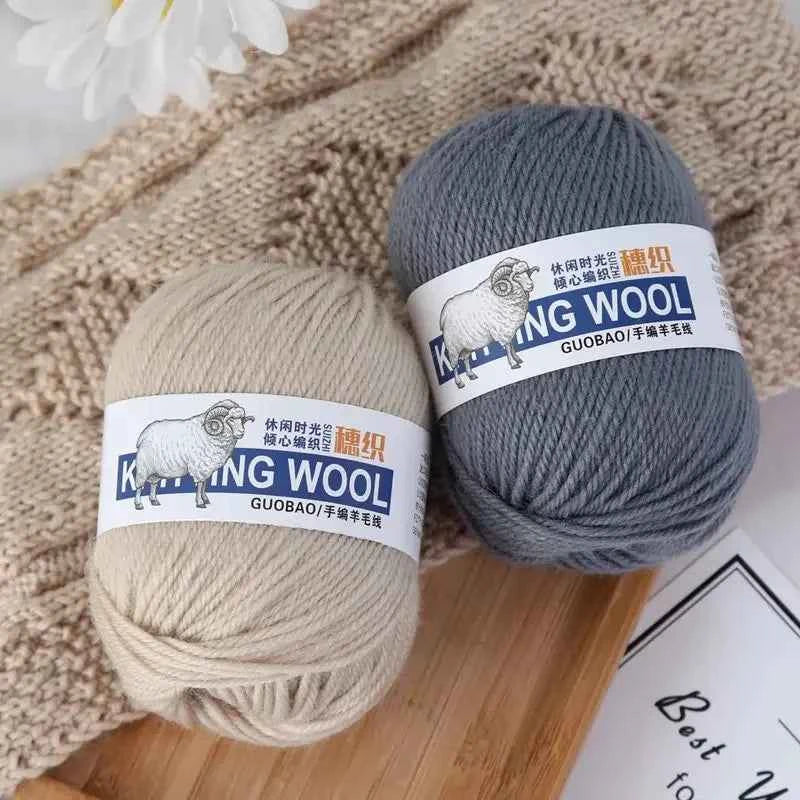 50g/Ball 100% Wool Yarn Pure Merino Thick Thread For Hand Knitting Scarf Sweater DIY Doll Woven Material