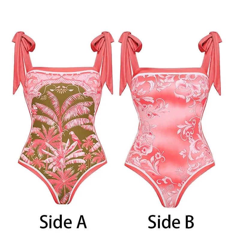 2023 New Arrival Push Up Women Bikini Set Floral Printed Ruffle Bikinis Strappy Bandage Swimwear Brazilian Biquini Bathing Suit SS69