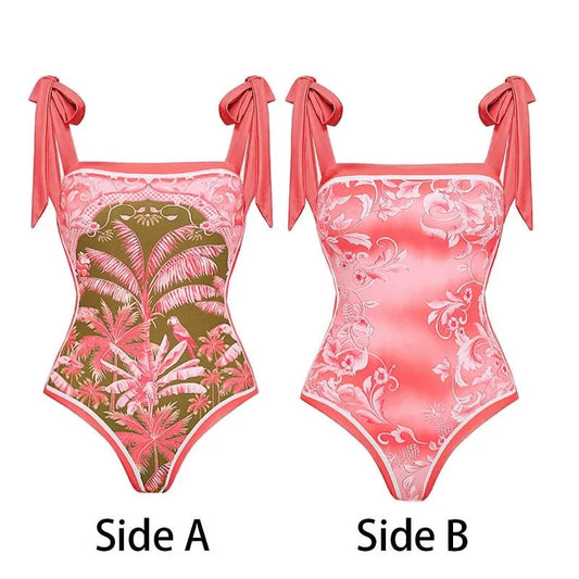 2023 New Arrival Push Up Women Bikini Set Floral Printed Ruffle Bikinis Strappy Bandage Swimwear Brazilian Biquini Bathing Suit SS69