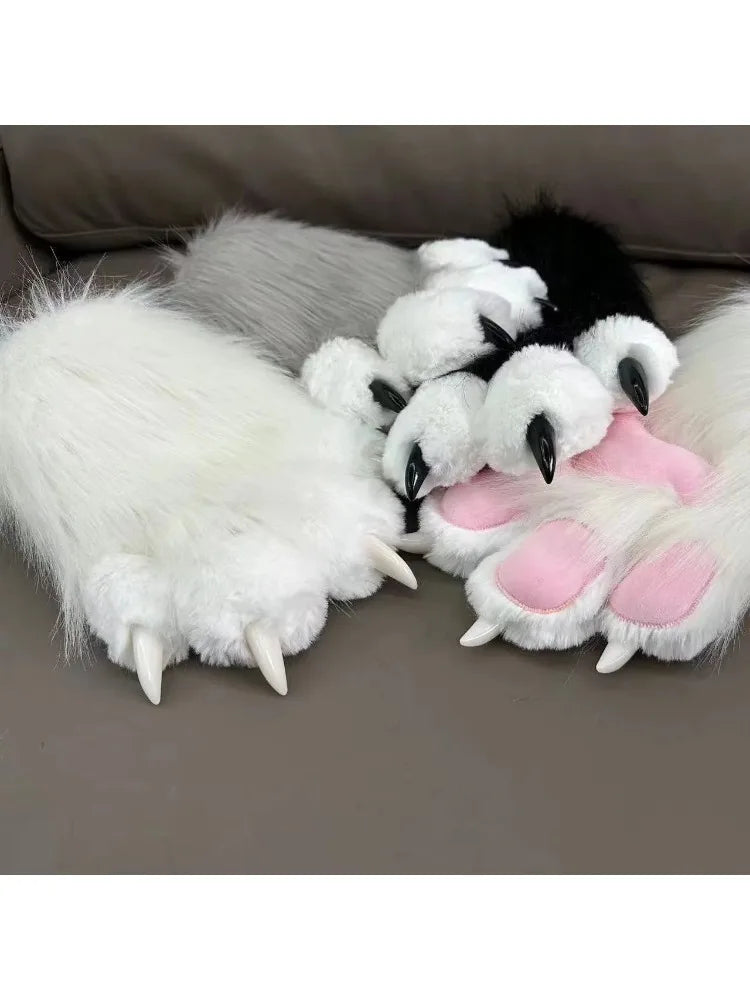 Fleece Animal Claw Mittens for Cosplay & Costumes
