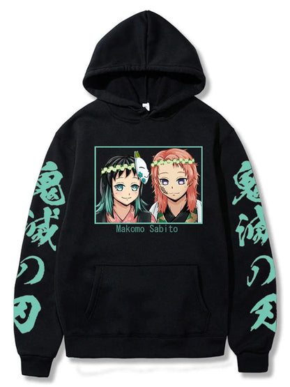 Harajuku Demon Slayer Plus Size Hoodie Kamado Nezuko Graphic Print Women Sweatshirts Long Sleeve Fashion Female Streetwear SS69 21.69 Black10 / 4XL