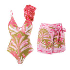 2023 New Arrival Push Up Women Bikini Set Floral Printed Ruffle Bikinis Strappy Bandage Swimwear Brazilian Biquini Bathing Suit SS69