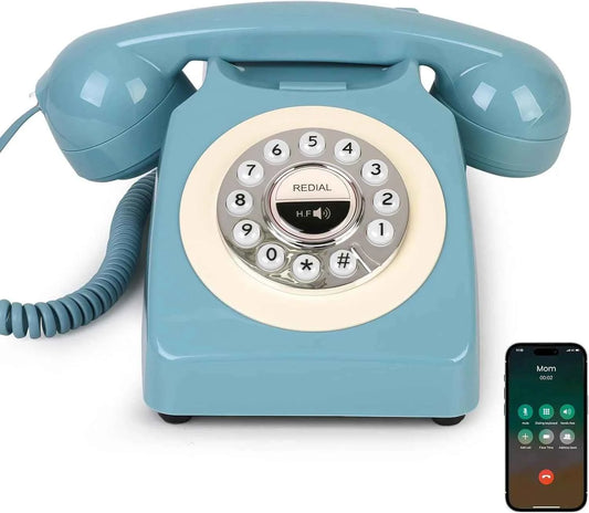 Bluetooth Landline Phone, Retro Bluetooth Home Phone Compatible with Android & iOS, Wireless Cordless Telephone with Speakerphon