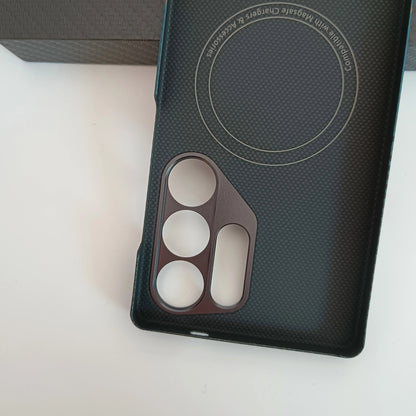 Genuine Aramid Carbon Fiber Magsafe Case For Samsung Galaxy S25 Ultra Matte Sunset Moonrise Bulletproof Magnetic Hard Thin Cover SS69