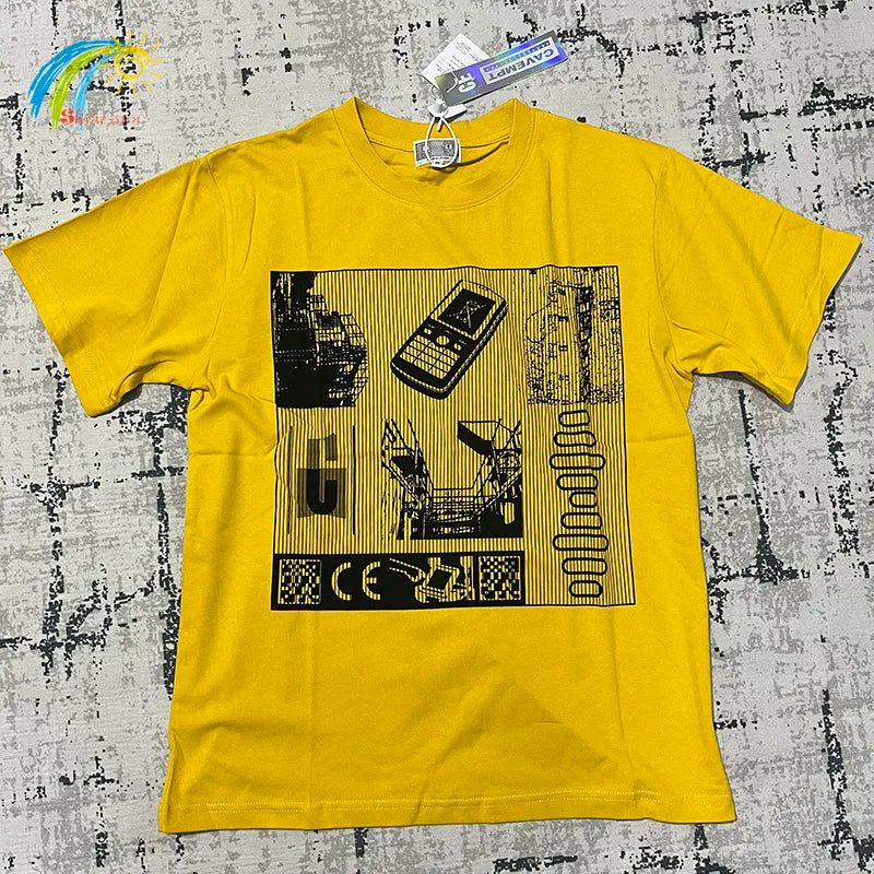 2023 New Fluorescent Green Vintage Washed Batik Cav Empt C.E T-Shirt Men Women 100% Cotton Mobile Phone Printing Cavempt Tee SS69 32.69 4 / XL