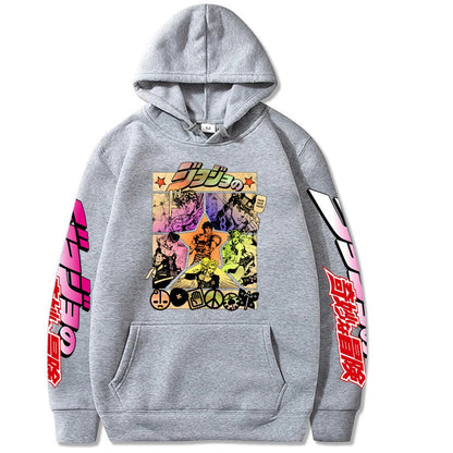 2021 Harajuku JOJO's Bizarre Adventure Unisex Hoodies Japanese Anime JOJO Printed Men's Hoodie Streetwear Casual Sweatshirts SS69