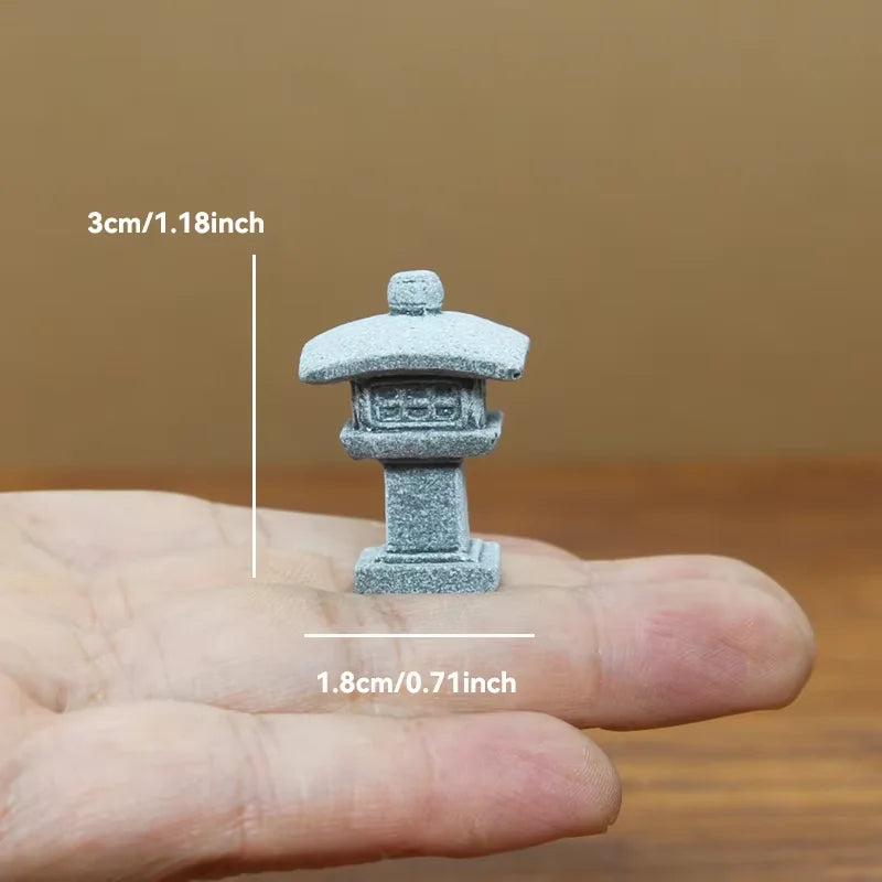 Miniature Sandstone Zen Tower for Bonsai Garden & Fish Tank