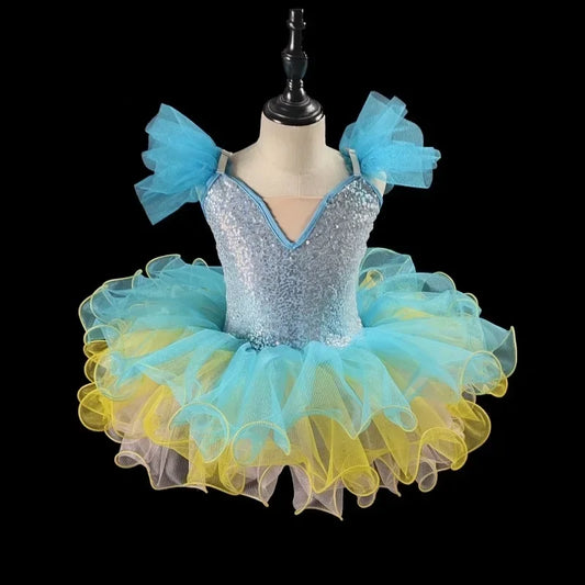 SS69 Girls Sleeveless Tiered Tutu Party Dress Summer Ball Gown Age 4-6Y
