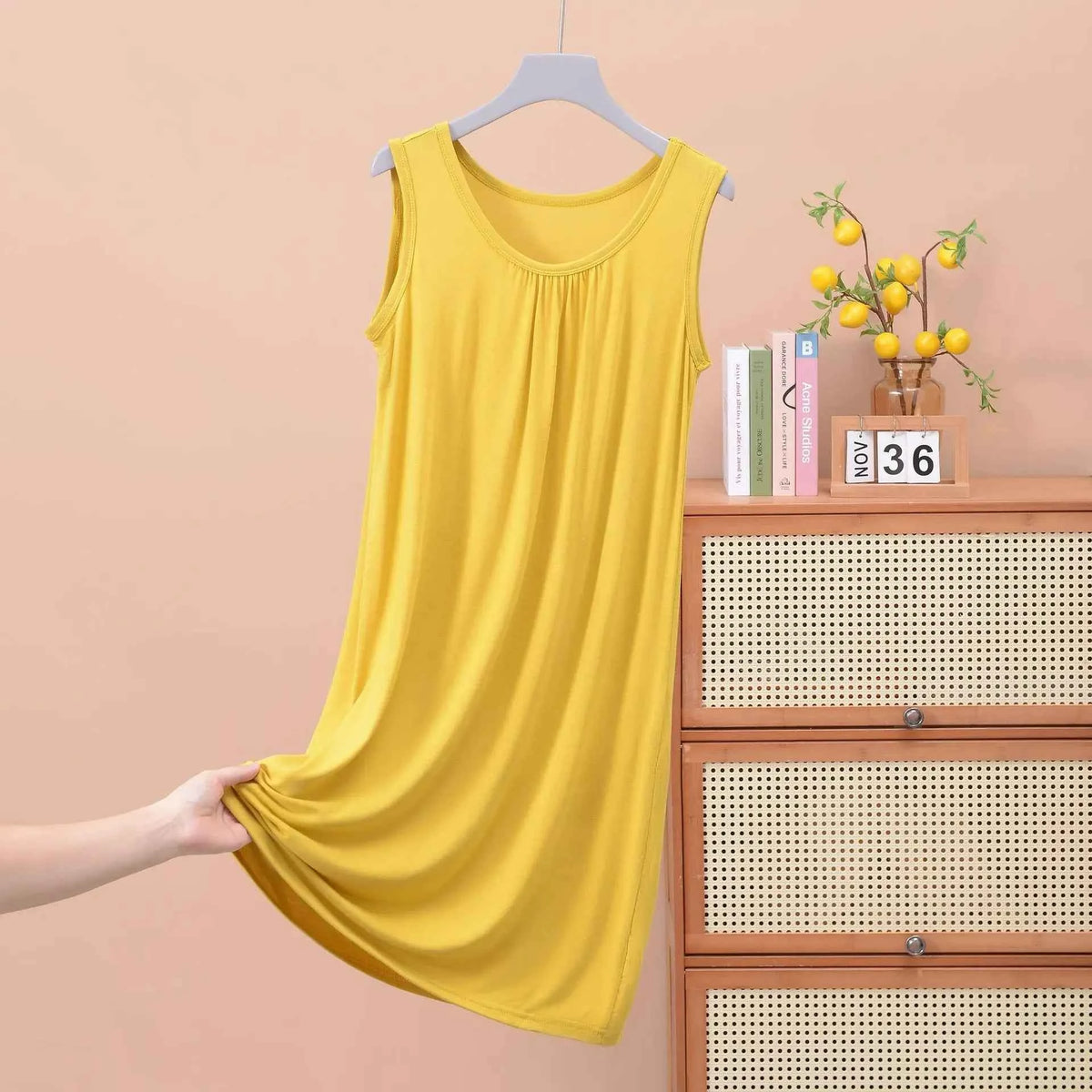 Plus size XL to 8XL Modal sleeveless sleepdress Summer lady's tank dress Loose camisole nightdress comfort dresses