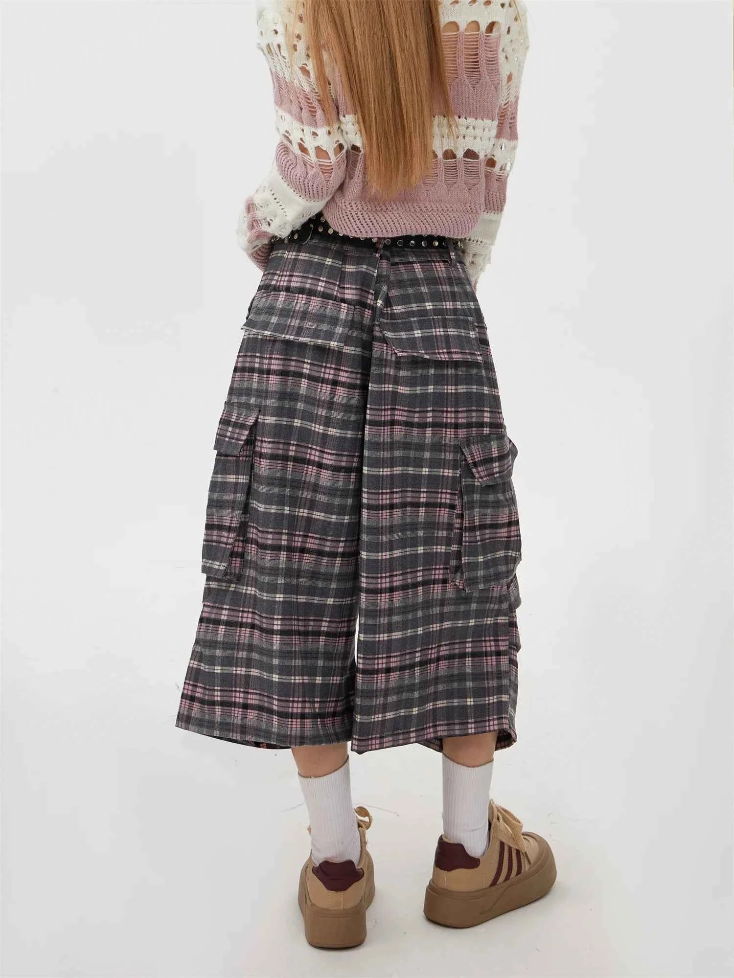 Summer Women Abi Goblin Core Plaid Jorts Harajuku Y2k Streetwear Shorts 2000s Aesthetic Pants Japanese Grunge Cyber Punk Tomboy