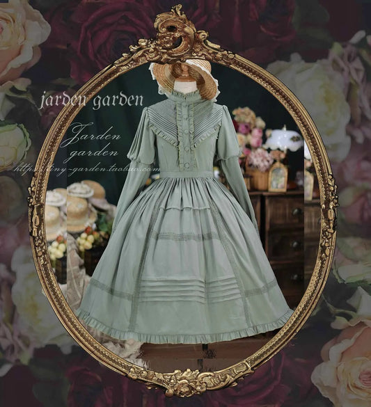 2025 New Classical Long-sleeved Stand-up Collar Slim-fitting Dress Japanese Sweet and Cute Girl Lolita OP Mid-length Dresses