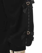 Japanese Liz Mine Mass-Produced Sailor Collar Ribbon Bow Sweet Hoodies Women Autumn Preppy Style Y2K Cute Oversized Sweatshirt