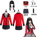 Kakegurui Jabami Yumeko Cosplay Kostuum Halloween Sayaka Dwangmatige Gokker Anime School Meisje Geplooide Rok Uniform SS69 90.69 Blue / L