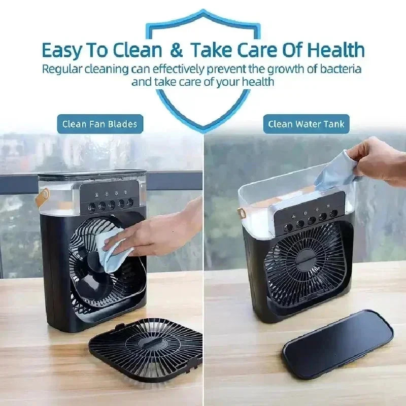 New 3 In 1 Fan AIr Conditioner Household Mini Air Cooler LED Night Light Portable Humidifier Air Adjustment Fan Office Home Fan SS69