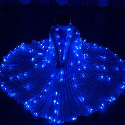 Belly Dance LED Isis Wings Both Sides Fluorescent Butterfly Performance Belly Dancing Bellydance Carnival Led Costumes Shows