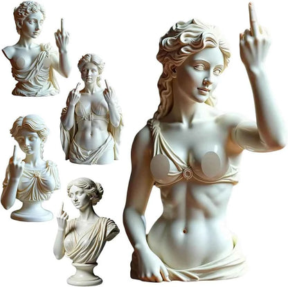 Vienna Goddess Statue With Vertical Middle Finger Resin Craftsmanship 3d Mocking Goddess Ornament For Home Decor