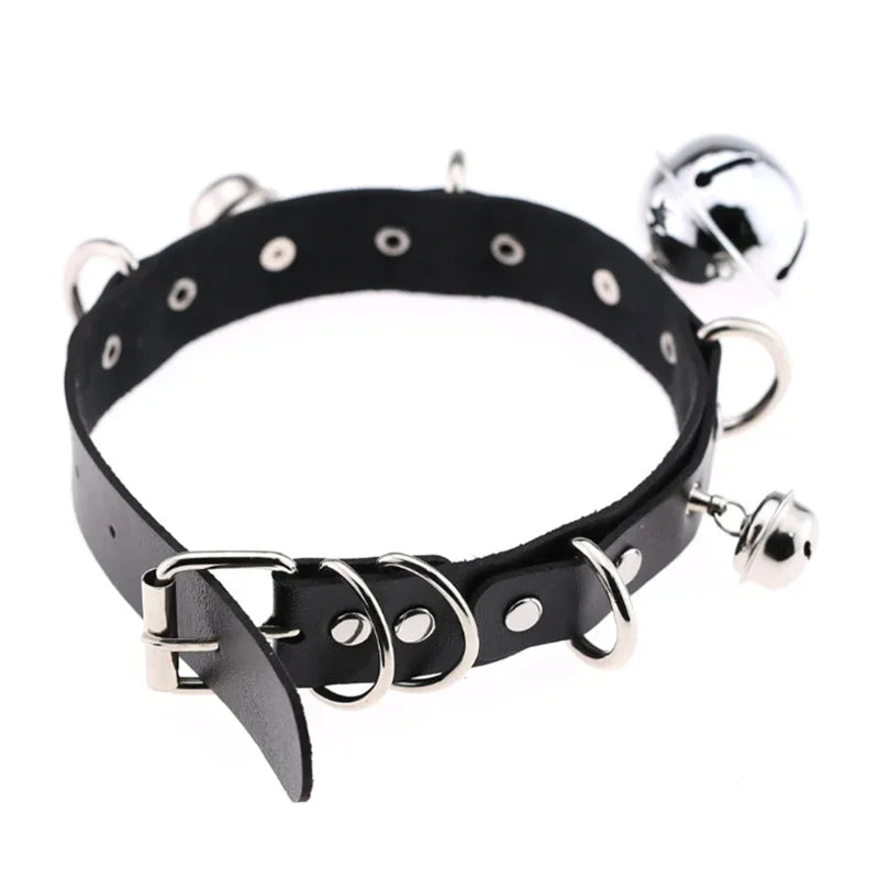 1Pc Harajuku Gothic Spike Rivet Star Necklaces Collares Hip Hop Rock Black Bowknot PU Lace Leather Sexy Y2K Girl Choker Jewelry SS69