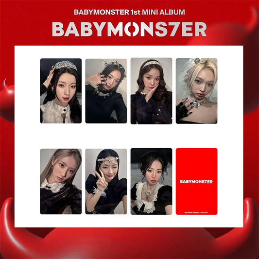 8pcs/set KPOP BABYMONSTER Album HAPPY 1000 DAYS LOMO Card Tea Lu Bao Monster Photo Card AHYEON HARAM RORA RUKA ASA Postcard SS69 7.69 CH-XK-BAB14